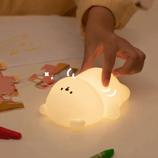 Cute Bear Silicone Lamp USB Rechargeable Timing Bedside Decor Kids Baby