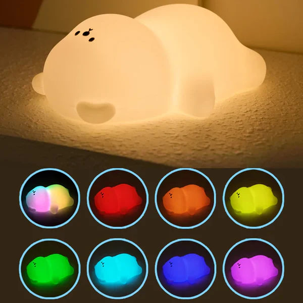 Cute Bear Silicone Lamp USB Rechargeable Timing Bedside Decor Kids Baby