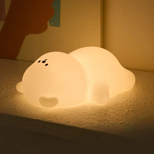 Cute Bear Silicone Lamp USB Rechargeable Timing Bedside Decor Kids Baby